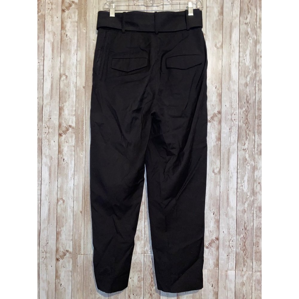 Paris Atelier & Other Stories Black Paper Bag Pants Trousers Size 4 Belted - Picture 2 of 4